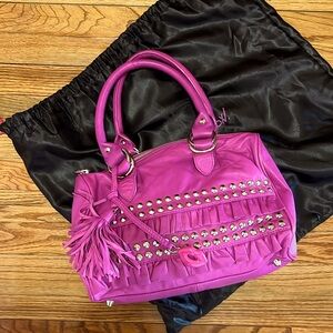 Betsy Johnson leather stud fringe bag